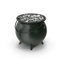 Cauldron With Silver Coins PNG & PSD Images