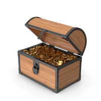 Wooden Chest With Coins PNG & PSD Images