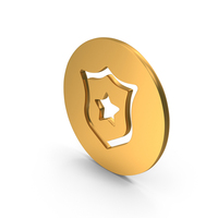 Gold Police Security Badge Symbol PNG & PSD Images