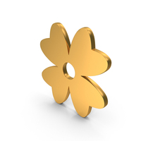Gold Cute Flower Symbol PNG & PSD Images