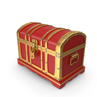Cartoon Chest In Gold And Red PNG & PSD Images