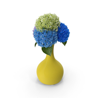 Hydrangea Flower With Pottery Vase PNG & PSD Images
