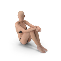 Female Base Body Skin Sitting on Floor PNG & PSD Images