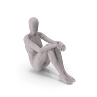 Female Base Body Gray Sitting on Floor PNG & PSD Images