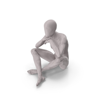 Female Base Body Gray Sitting on Floor PNG & PSD Images