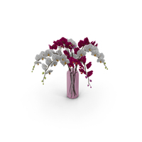 Orchid Moth Glass Vase PNG & PSD Images