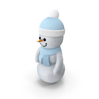 Snowman Blue Polar Hat And Scarf PNG & PSD Images