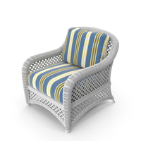 White Wicker Chair Lanai (Outdoor Lounge Chair) PNG & PSD Images