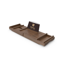 Bath Caddy Tray Dark Wood PNG & PSD Images