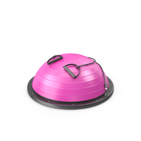 Pink Pilates Half Balance Ball With Elastic Rope PNG & PSD Images