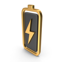 Battery Charging Symbol Gold PNG & PSD Images