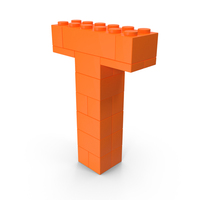 Orange Toy Bricks Letter T PNG & PSD Images