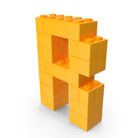 Yellow Toy Bricks Letter R PNG & PSD Images