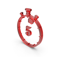 Timer Stop Watch 5 Red Glass PNG & PSD Images