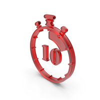 Red Glass 10 Seconds Timer Stop Watch Symbol PNG & PSD Images
