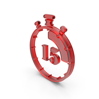 Red Glass 15 Seconds Timer Stop Watch Symbol PNG & PSD Images