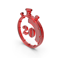 Red Glass 20 Seconds Timer Stop Watch Symbol PNG & PSD Images