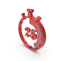 Red Glass 25 Seconds Timer Stop Watch Symbol PNG & PSD Images
