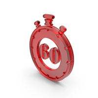 Timer Stop Watch 60 Red Glass PNG & PSD Images