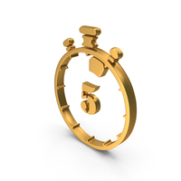 Gold 5 Seconds Timer Stop Watch Symbol PNG & PSD Images