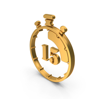 Gold 15 Seconds Timer Stop Watch Symbol PNG & PSD Images