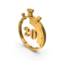 Gold 20 Seconds Timer Stop Watch Symbol PNG & PSD Images