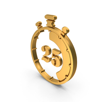 Gold 25 Seconds Timer Stop Watch Symbol PNG & PSD Images