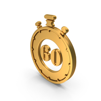 Gold 60 Seconds Timer Stop Watch Symbol PNG & PSD Images