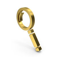 Gold Magnifying Glass Symbol PNG & PSD Images