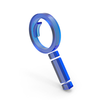 Blue Glass Magnifying Glass Symbol PNG & PSD Images