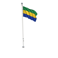 Gabon Cloth Flag Stand PNG & PSD Images