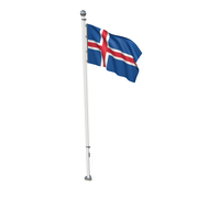 Iceland Cloth Flag Stand PNG & PSD Images