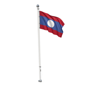 Laos Cloth Flag Stand PNG & PSD Images