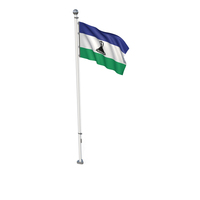 Lesotho Cloth Flag Stand PNG & PSD Images