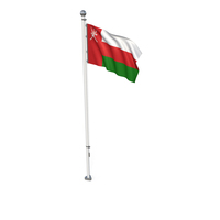 Oman Cloth Flag Stand PNG & PSD Images