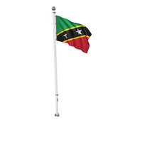 Saint Kitts and Nevis Cloth Flag Stand PNG & PSD Images