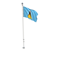 Saint Lucia Cloth Flag Stand PNG & PSD Images