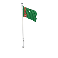 Turkmenistan Cloth Flag Stand PNG & PSD Images