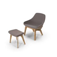 Morph Lounge Chair And Pouf PNG & PSD Images