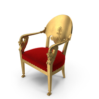 Gambs Red & Gold Throne chair PNG & PSD Images