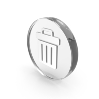 Round Glass Silver Recycle Bin Symbol PNG & PSD Images