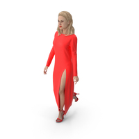 Woman In Red Dress Walking PNG & PSD Images