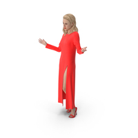 Woman In Red Dress Throws Up Hands PNG & PSD Images