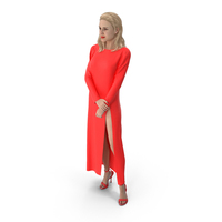 Woman In Red Dress Standing PNG & PSD Images