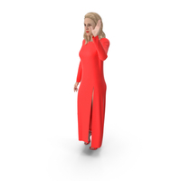 Woman In Red Dress Greeting PNG & PSD Images