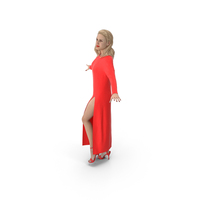 Woman In Red Dress With Outstretched Arms PNG & PSD Images