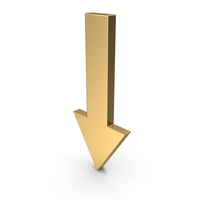 Icon Arrow Down Gold PNG & PSD Images