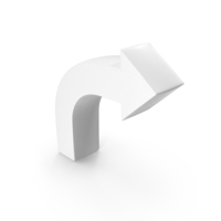 Long Curved Arrow White PNG & PSD Images