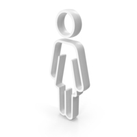Out Line Ladies Toilet Symbol White PNG & PSD Images