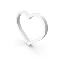 Out Line Love Symbol White PNG & PSD Images